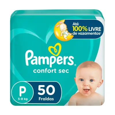 Fralda Pampers Confort Sec P 50 Unidades