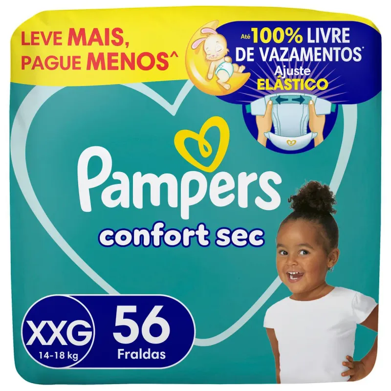 Fralda Pampers Confort Sec XXG 56 Unidades
