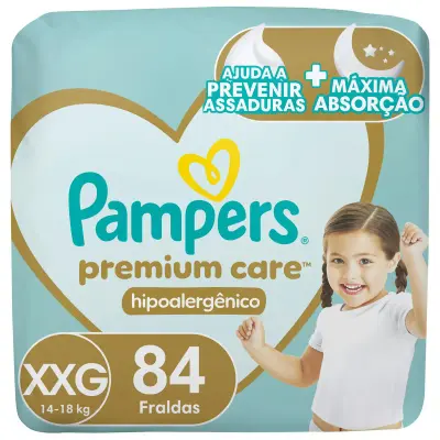 Fralda Pampers Premium Care XXG 84 Unidades