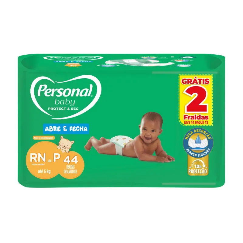 Fralda Personal Baby Protection & Sec P 44 Unidades