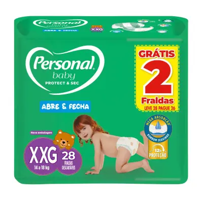 Fralda Personal Baby Protection & Sec XXG 28 Unidades