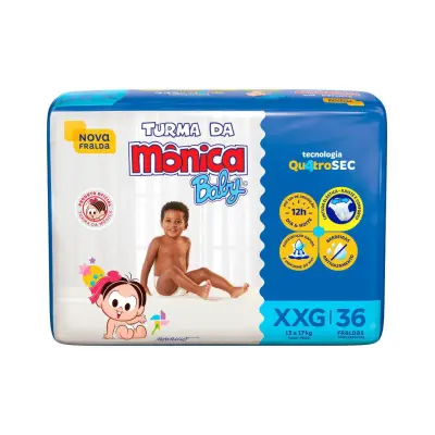 Fralda Turma da Mônica Baby XXG 36 Unidades