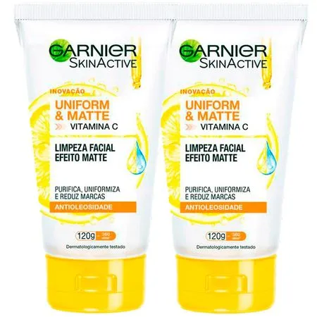 Garnier Skin Uniform & Matte Vitamina C Kit – 2 Gel de Limpeza Facial