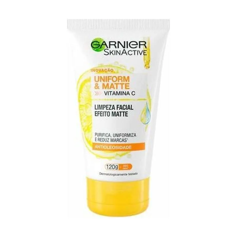 Gel de Limpeza Facial Garnier Skin - Uniform & Matte Vitamina C Antioleosidade