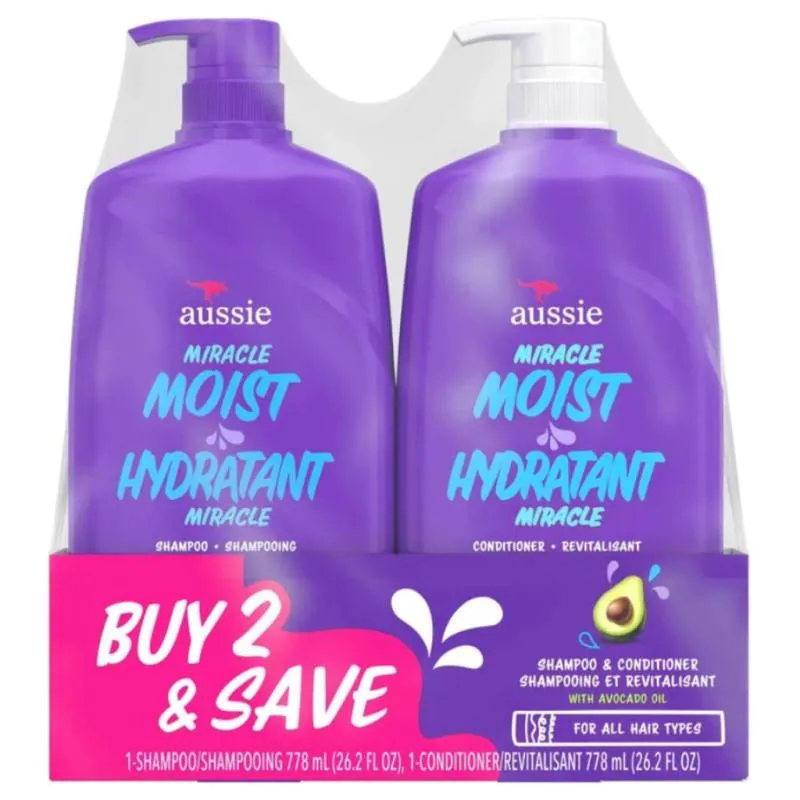 Kit Aussie Miracle Moist Shampoo + Condicionador 778ml