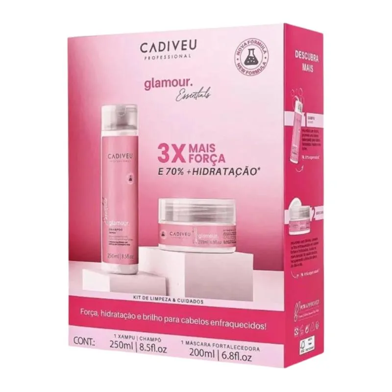 Kit Cadiveu Essentials Glamour Shampoo 250ml + Máscara 200g