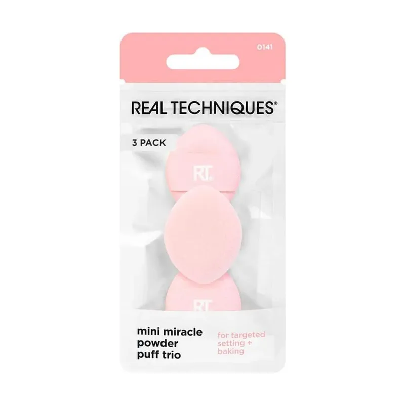 Kit com 3 Esponjas Mini para Pó Real Techniques