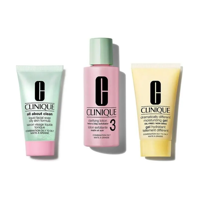 Kit de Skincare Clinique 3 Step Pele Mista a Oleosa