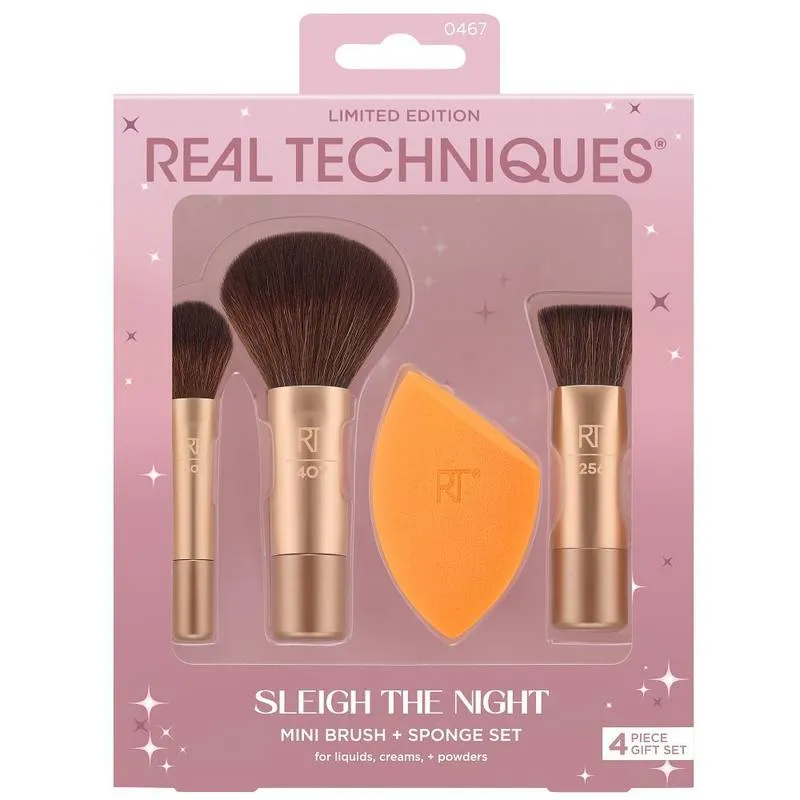 Kit Mini Pincéis e Esponja Real Techniques Sleigh The Night