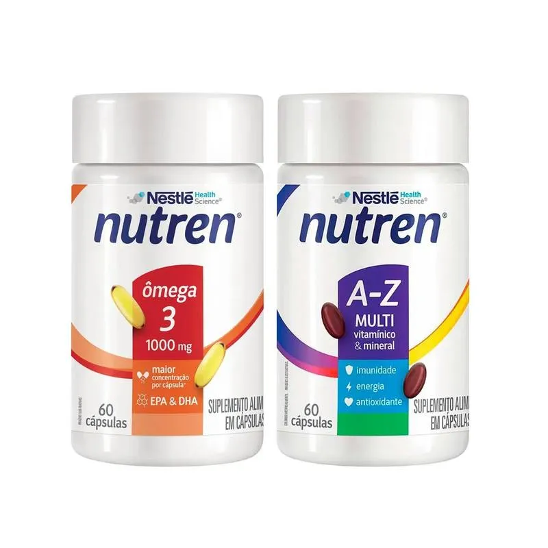 Kit Nutren Ômega 3 1000mg 60 cápsulas + Polivitamínico A-Z Multi 60 cápsulas