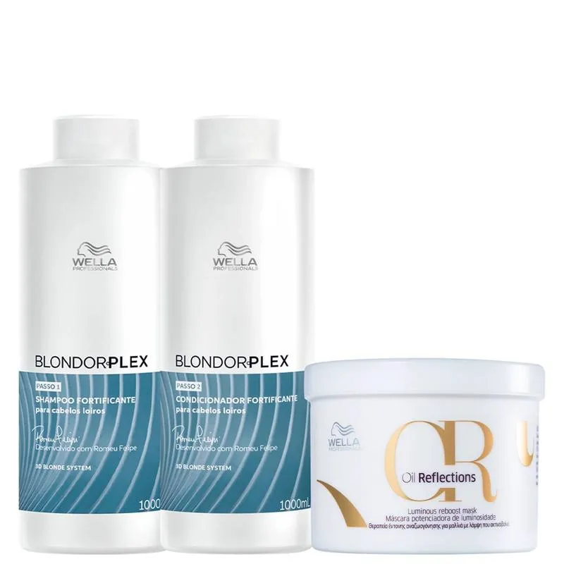 Kit Wella Professionals BlondorPlex Oil Reflections Super (3 Produtos)