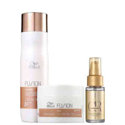 Kit Wella Professionals Fusion + Oil Reflections (3 Produtos)