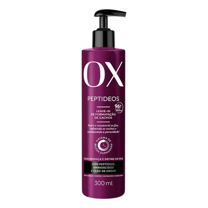 Leave-In Modelador de Cachos OX Peptídeos com Óleo de Argan 300ml