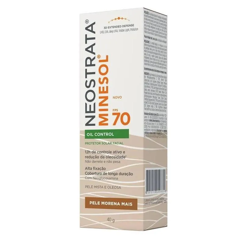 Neostrata Minesol Oil Control Protetor Solar Pele Morena Mais Fps70 40G