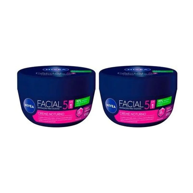 NIVEA Kit com 2 Unidades – Creme Hidratante Facial Noturno 100g