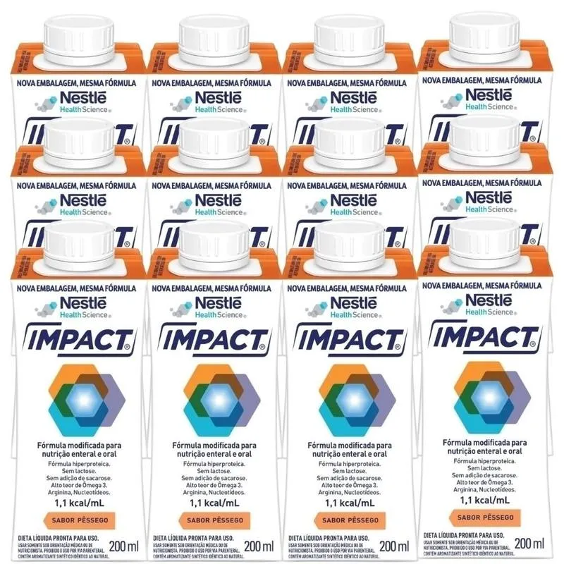 Nutrição Enteral E Oral Impact Pêssego 200Ml 12 Unidades
