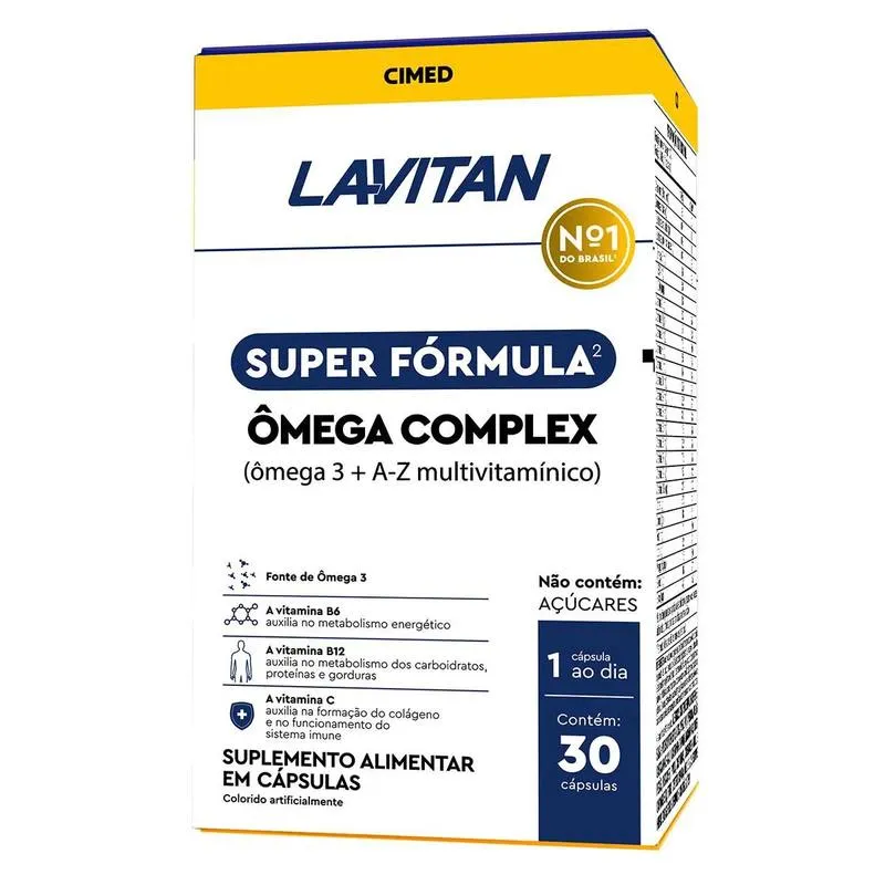 Ômega 3 + A-Z Multivitamínico Lavitan Ômega Complex 30 Cápsulas