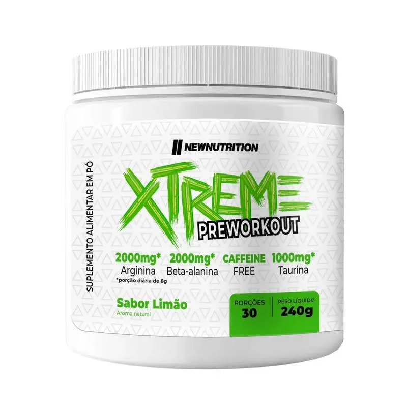 Pré-Treino sem Cafeína Newnutrition Xtreme Limão 240g