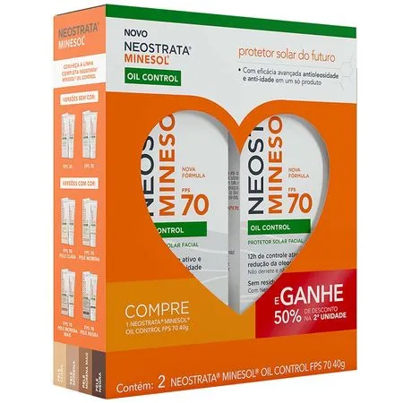 Kit Protetor Solar Facial Neostrata Minesol Oil Control FPS 70 – 2 Unidades