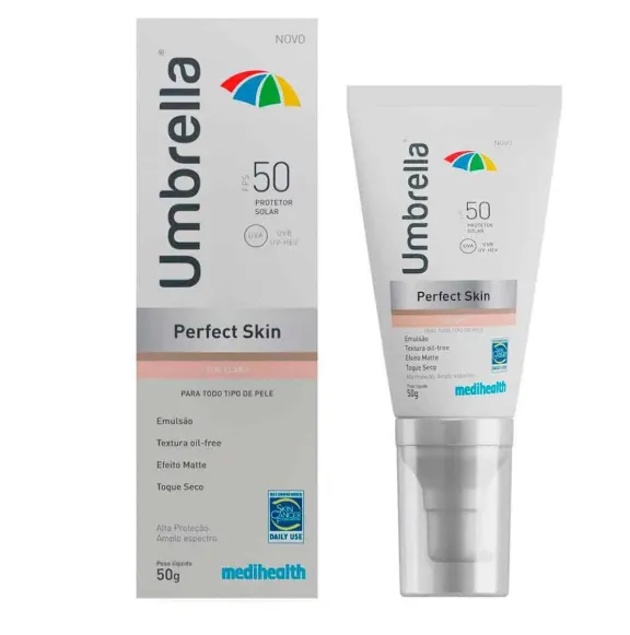 Protetor Solar Facial Umbrella Perfect Skin FPS50 cor Claro 50g