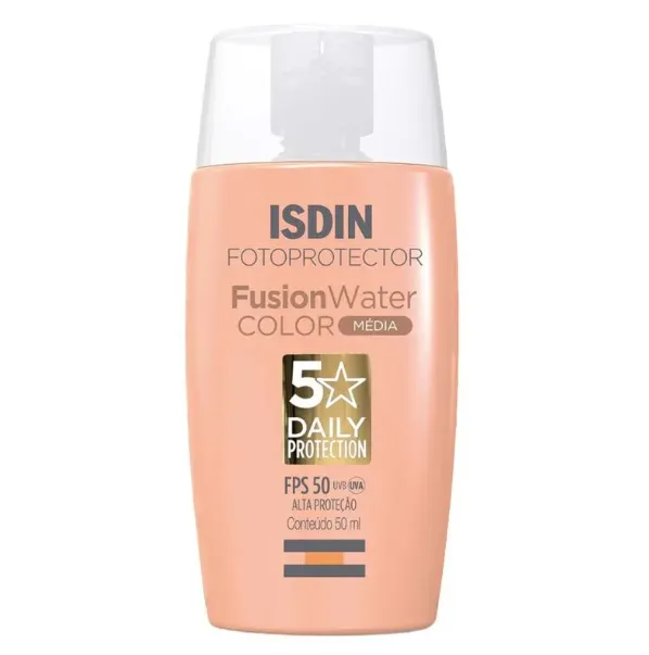 Protetor Solar ISDIN Fusion Water FPS 50 cor média 50ml