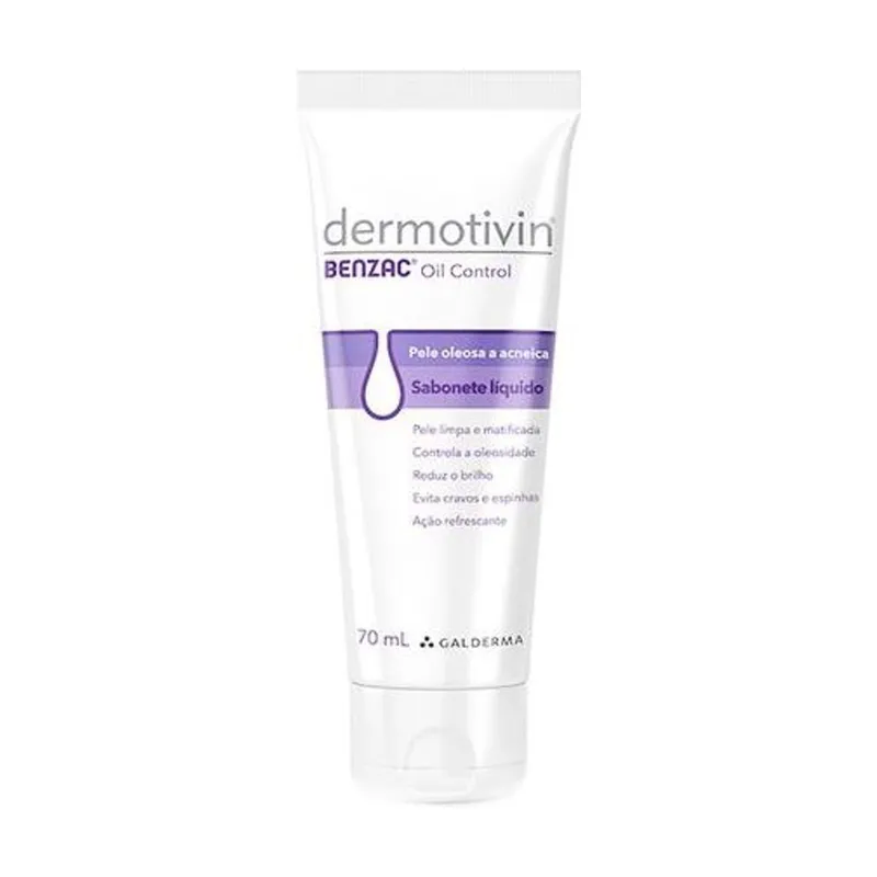 Sabonete Líquido Facial para Pele Oleosa a Acneica Dermotivin Benzac Oil Control