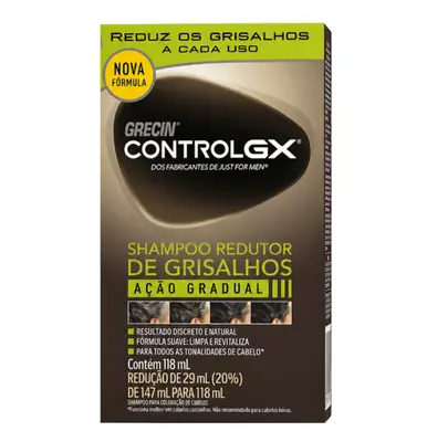 Shampoo Redutor De Grisalhos Grecin Control GX 118ml