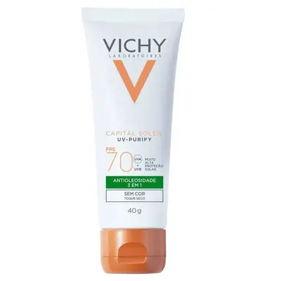 Vichy Capital Soleil Purify Protetor Solar Facial Fps70 sem Cor 40g