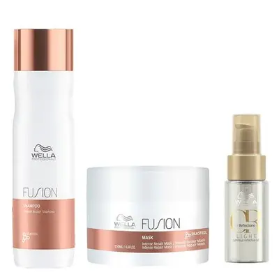 Wella Professionals Fusion Kit – Shampoo + Máscara + Óleo Capilar