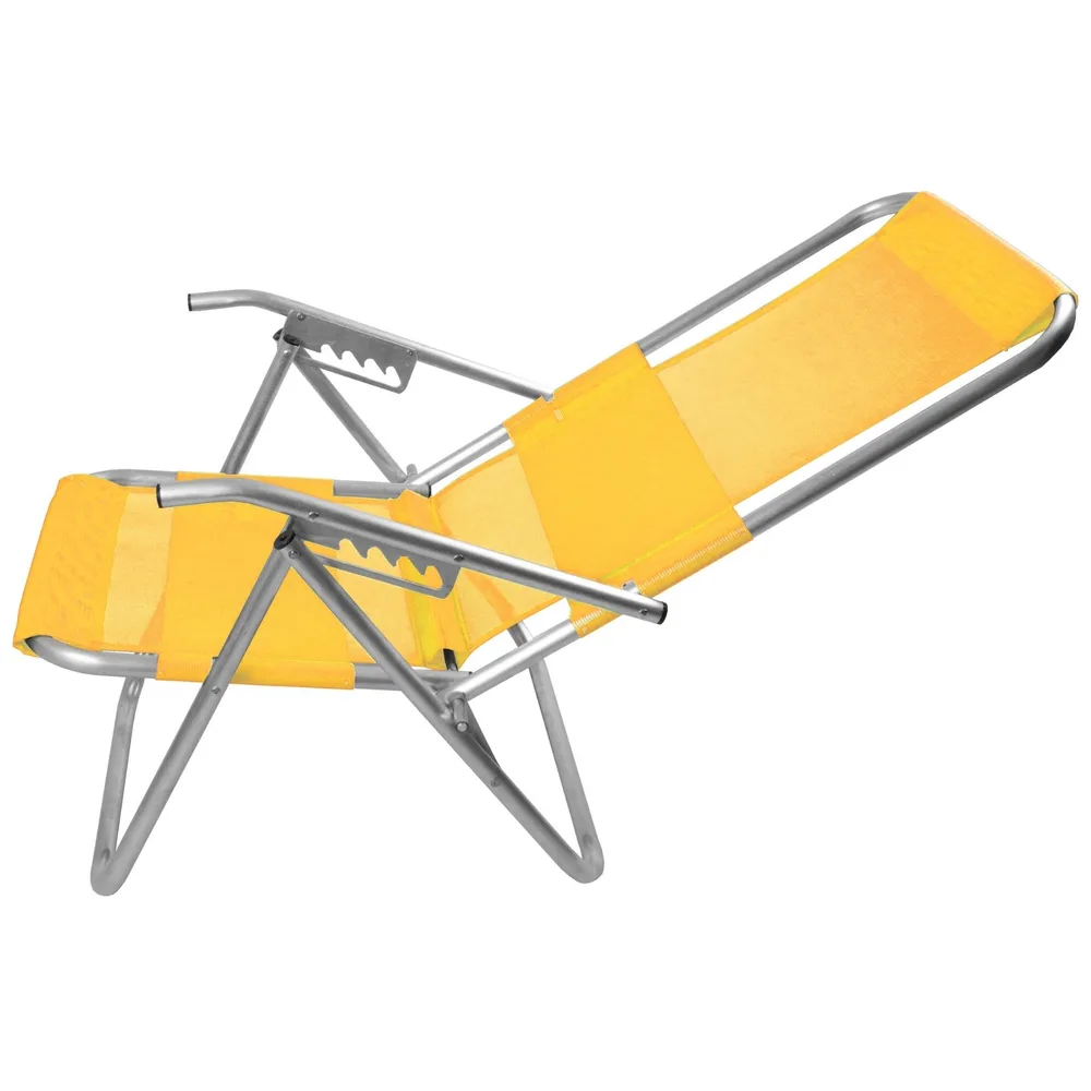 CADEIRA DE PRAIA ALUMINIO - RECLINAVEL ALTA 110 Kg — foto 4