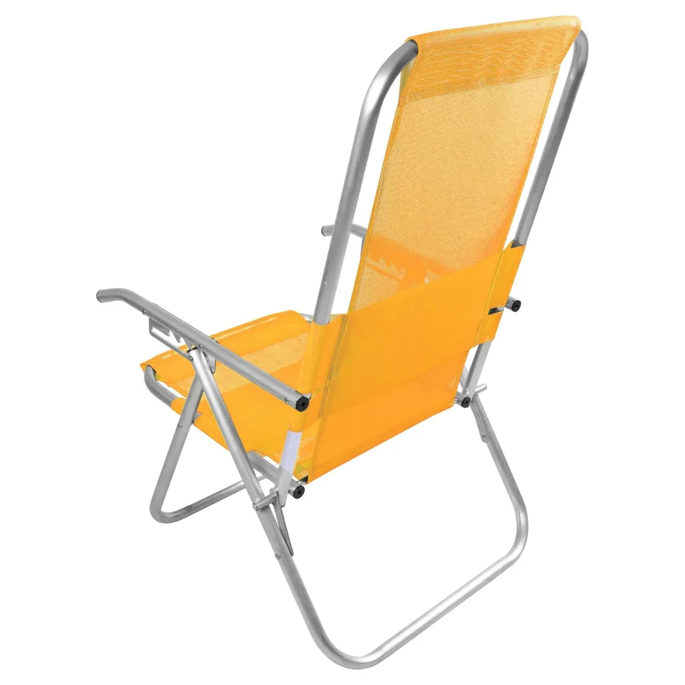 CADEIRA DE PRAIA ALUMINIO - RECLINAVEL ALTA REFORÇADA 150 Kg — foto 4