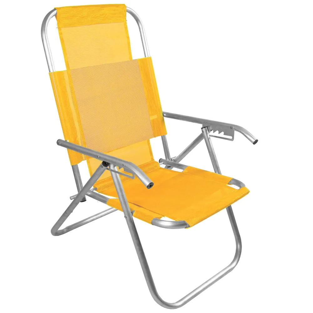 CADEIRA DE PRAIA ALUMINIO - RECLINAVEL VIP 150 Kg 5 POSIÇÕES — foto 2