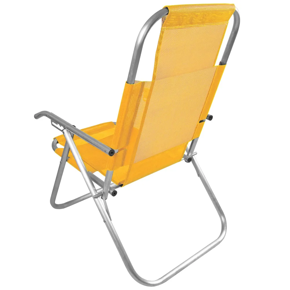 CADEIRA DE PRAIA ALUMINIO - RECLINAVEL VIP 150 Kg 5 POSIÇÕES — foto 3