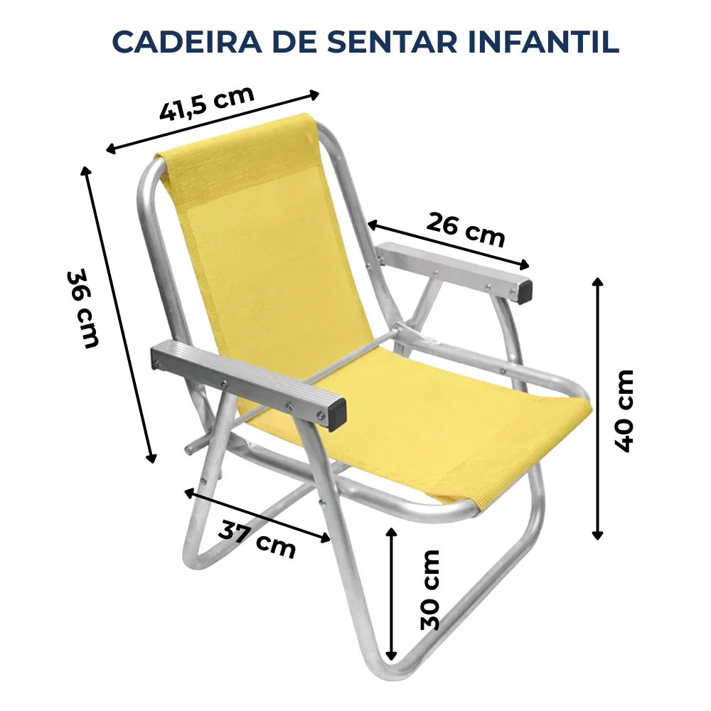 CADEIRA DE PRAIA ALUMINIO - SENTAR INFANTIL — foto 6