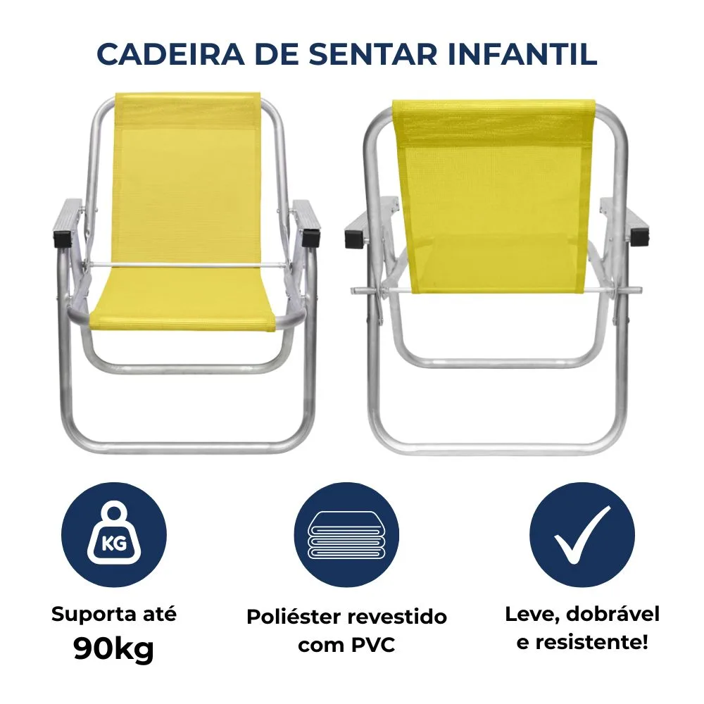 CADEIRA DE PRAIA ALUMINIO - SENTAR INFANTIL — foto 7