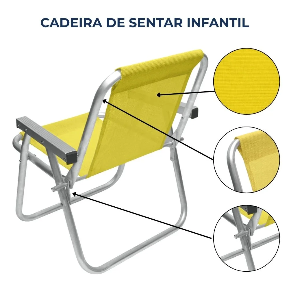 CADEIRA DE PRAIA ALUMINIO - SENTAR INFANTIL — foto 8