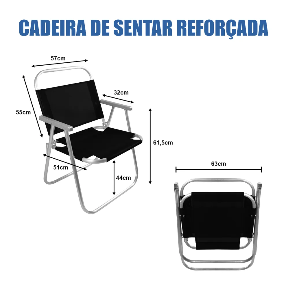 CADEIRAS DE PRAIA SENTAR REFORÇADA 150 Kg PERSONALIZADA — foto 2