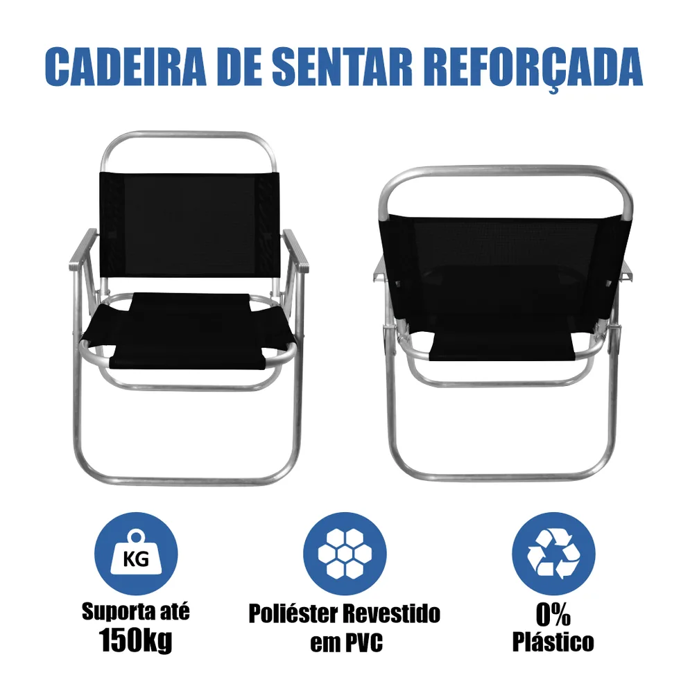 CADEIRAS DE PRAIA SENTAR REFORÇADA 150 Kg PERSONALIZADA — foto 3