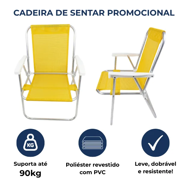 CADEIRA DE PRAIA SENTAR REFORÇADA 90kg - PROMOCIONAL — foto 5