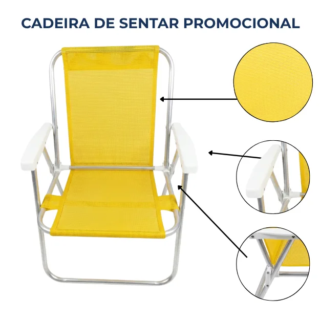 CADEIRA DE PRAIA SENTAR REFORÇADA 90kg - PROMOCIONAL — foto 7