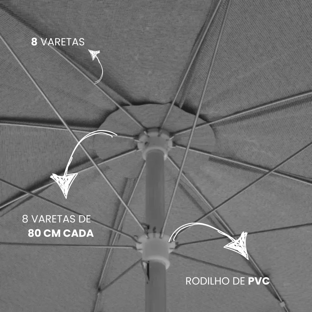 GUARDA SOL - 1,60 C/ ABAS BAGUM 8 VARETAS — foto 6