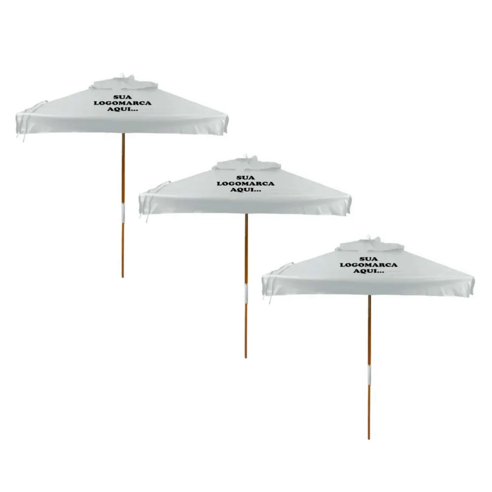 KIT OMBRELONE 1,70 X 1,70 EM MADEIRA PERSONALIZADO TECIDO BAGUM COM OU SEM ABAS