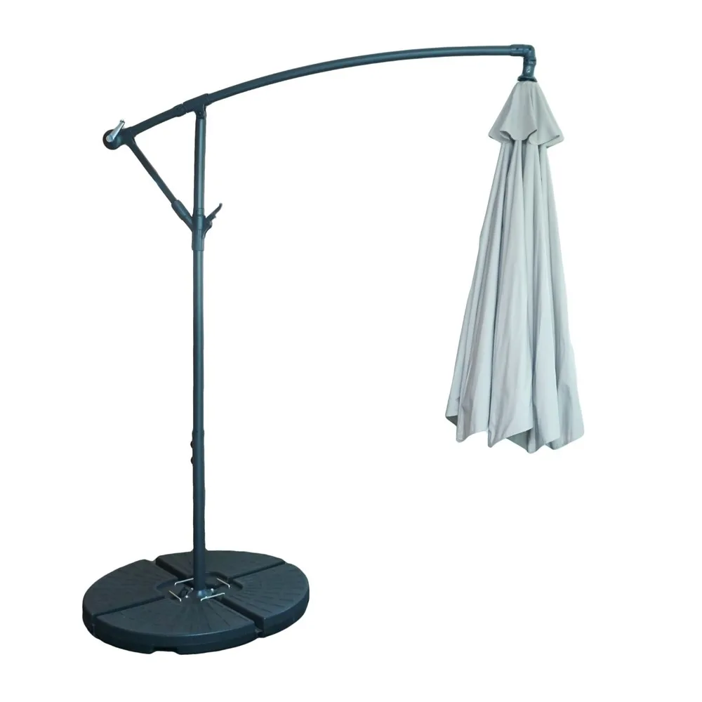 Ombrelone Guarda Sol Praia Jardim Lateral 3 Metros Com base Pvc - Cinza Claro — foto 6