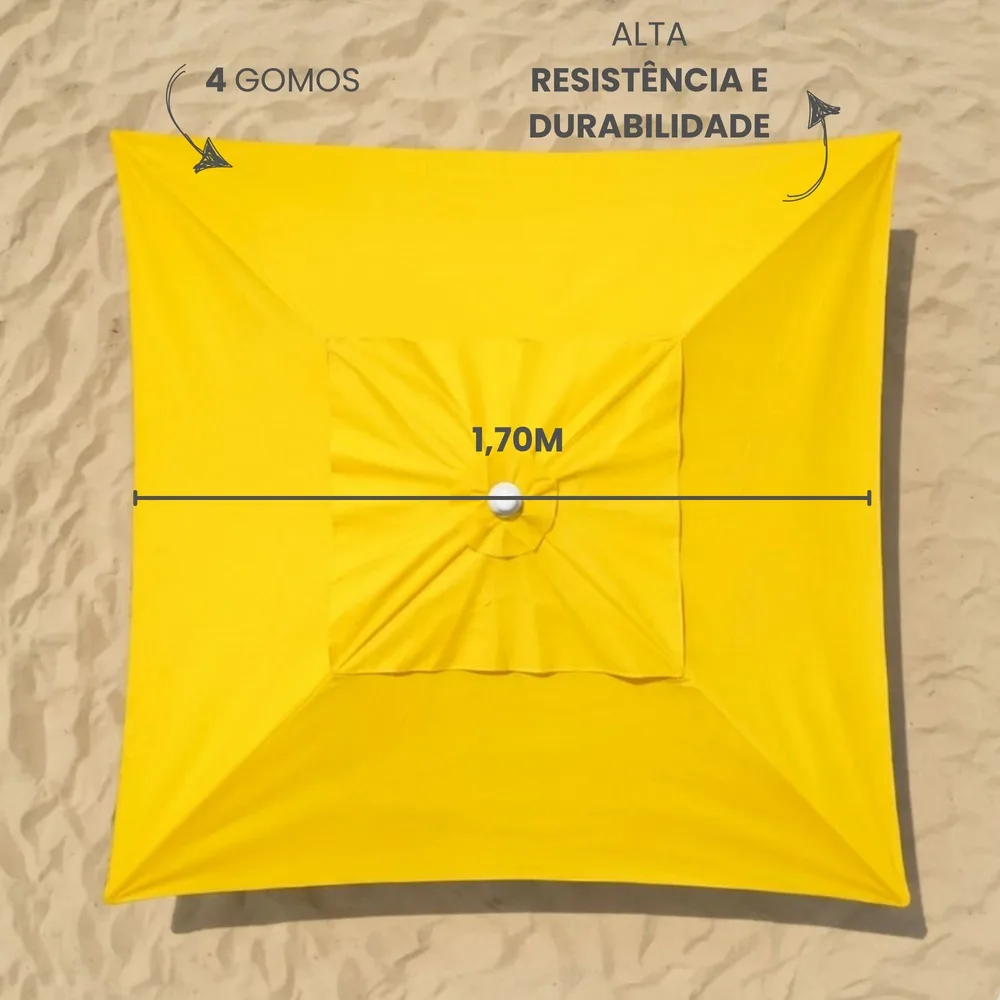 OMBRELONE MADEIRA - 1.70X1.70M QUAD. COM ABAS LONA VINILÍCA — foto 7
