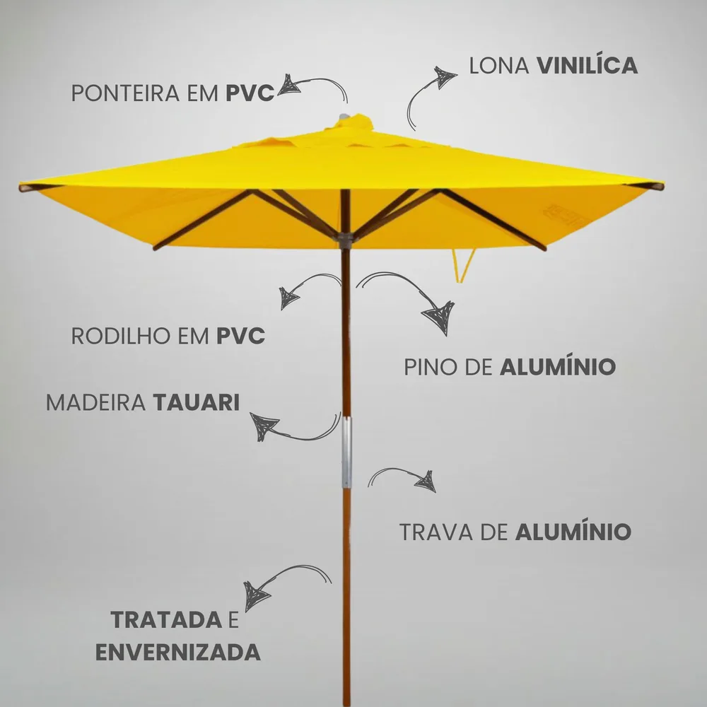 OMBRELONE MADEIRA - 1.70X1.70M QUAD. S/ABA LONA VINILICA — foto 4