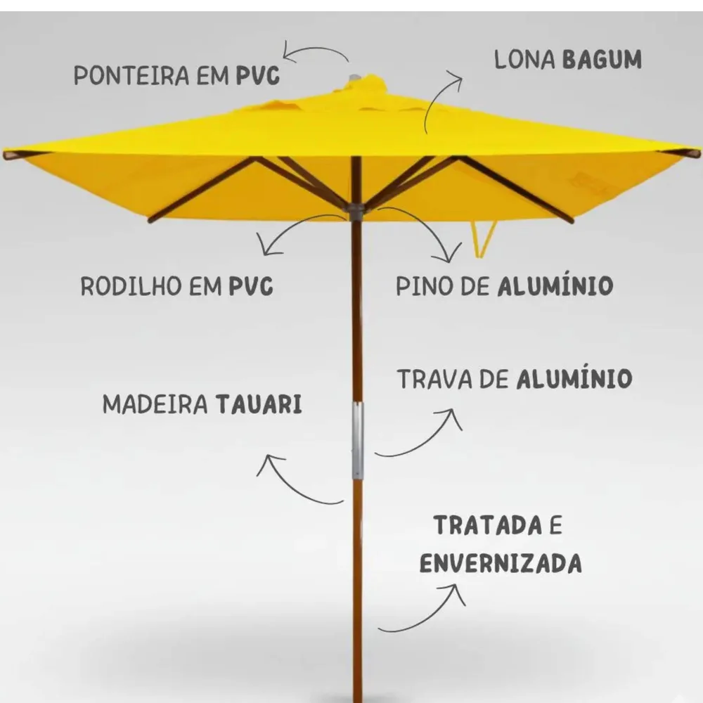 OMBRELONE MADEIRA - 2X2M QUAD. SEM ABAS BAGUM — foto 4