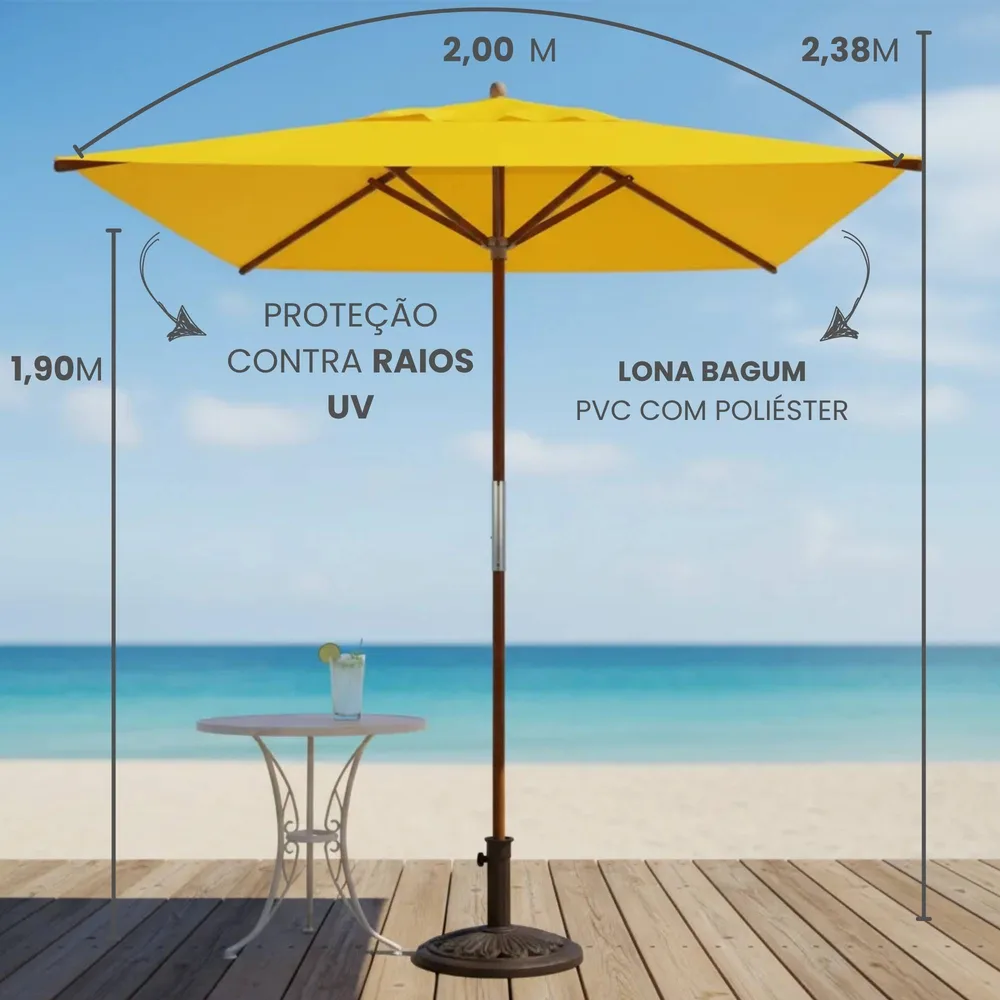OMBRELONE MADEIRA - 2X2M QUAD. SEM ABAS BAGUM — foto 5