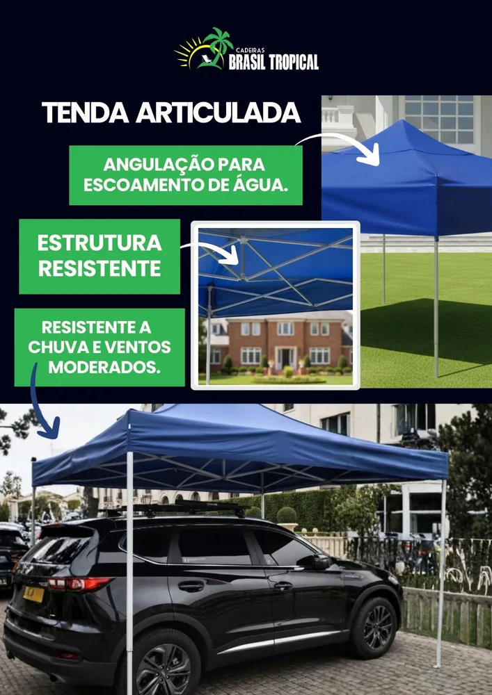 TENDA 3X3 ARTICULADA LONA VINILICA ALUMNIO — foto 2